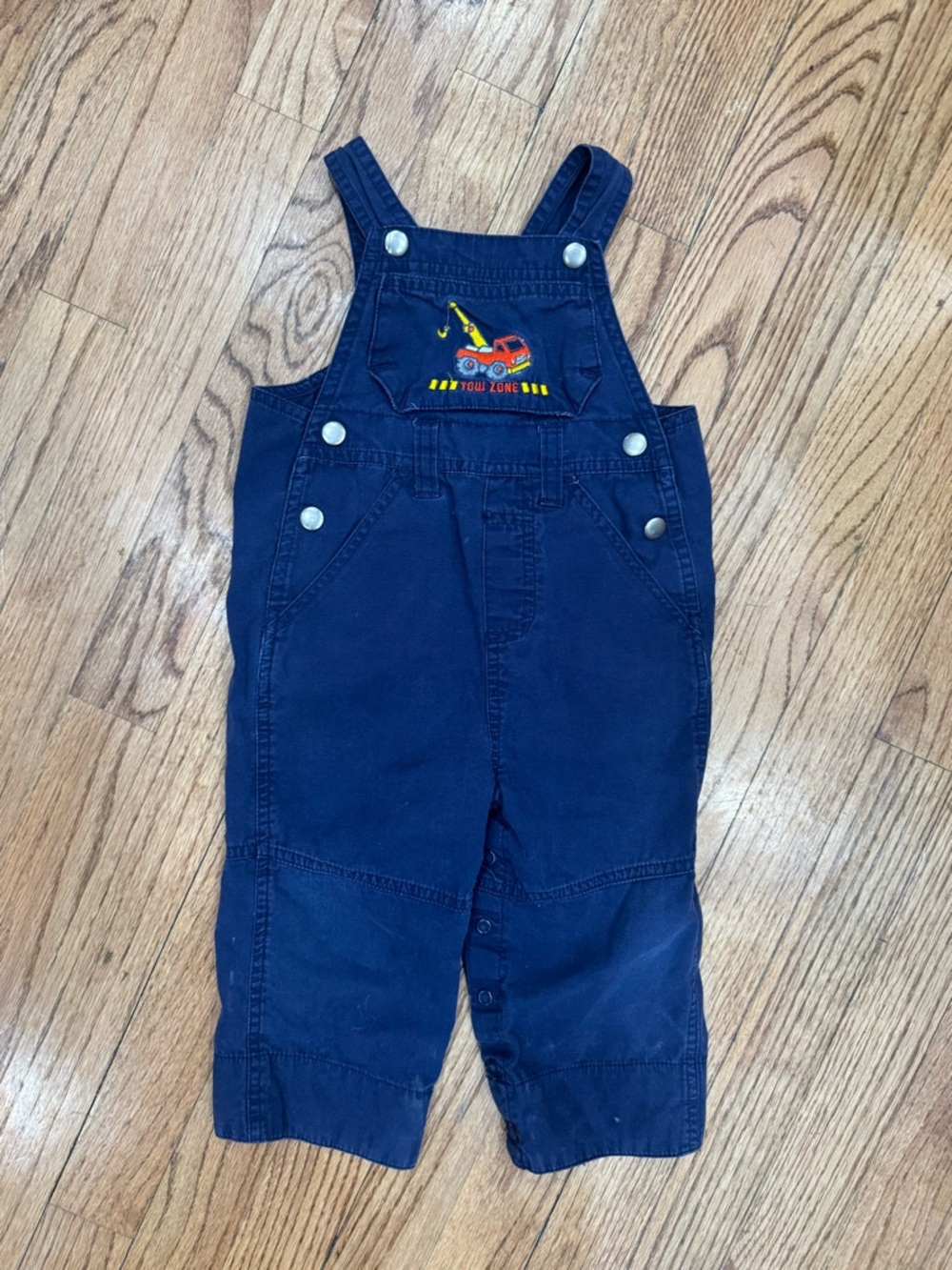 Vintage Basic Edition Toddler Overalls with Embroidered Tow Truck Size 12 months